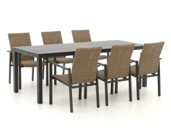 Manifesto Villongo/ROUGH-S 220cm dining tuinset 7-delig stapelbaar