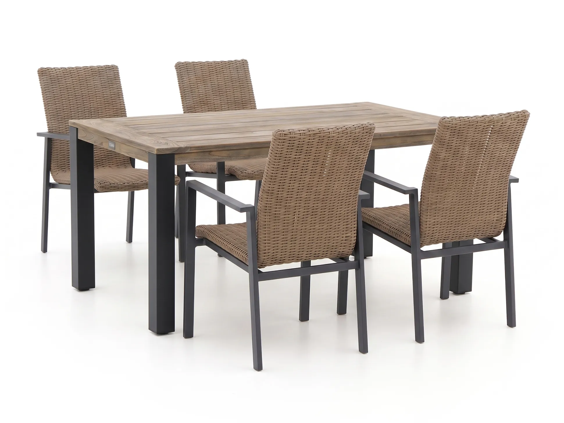 Manifesto Villongo/ROUGH-S 160cm dining tuinset 5-delig stapelbaar