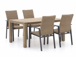 Manifesto Villongo/ROUGH-S 160cm dining tuinset 5-delig stapelbaar
