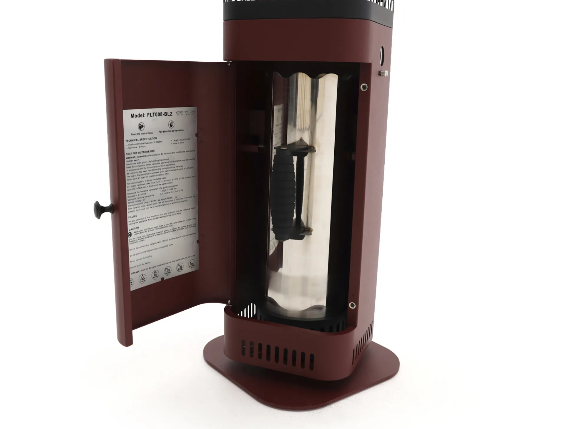 Monti HeatLine Blaze pellet terrasverwarmer 26x26x95cm
