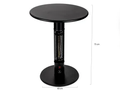 Monti HeatLine Pulse tafel met terrasverwarmer 1500W ø60cm (h: 75cm)