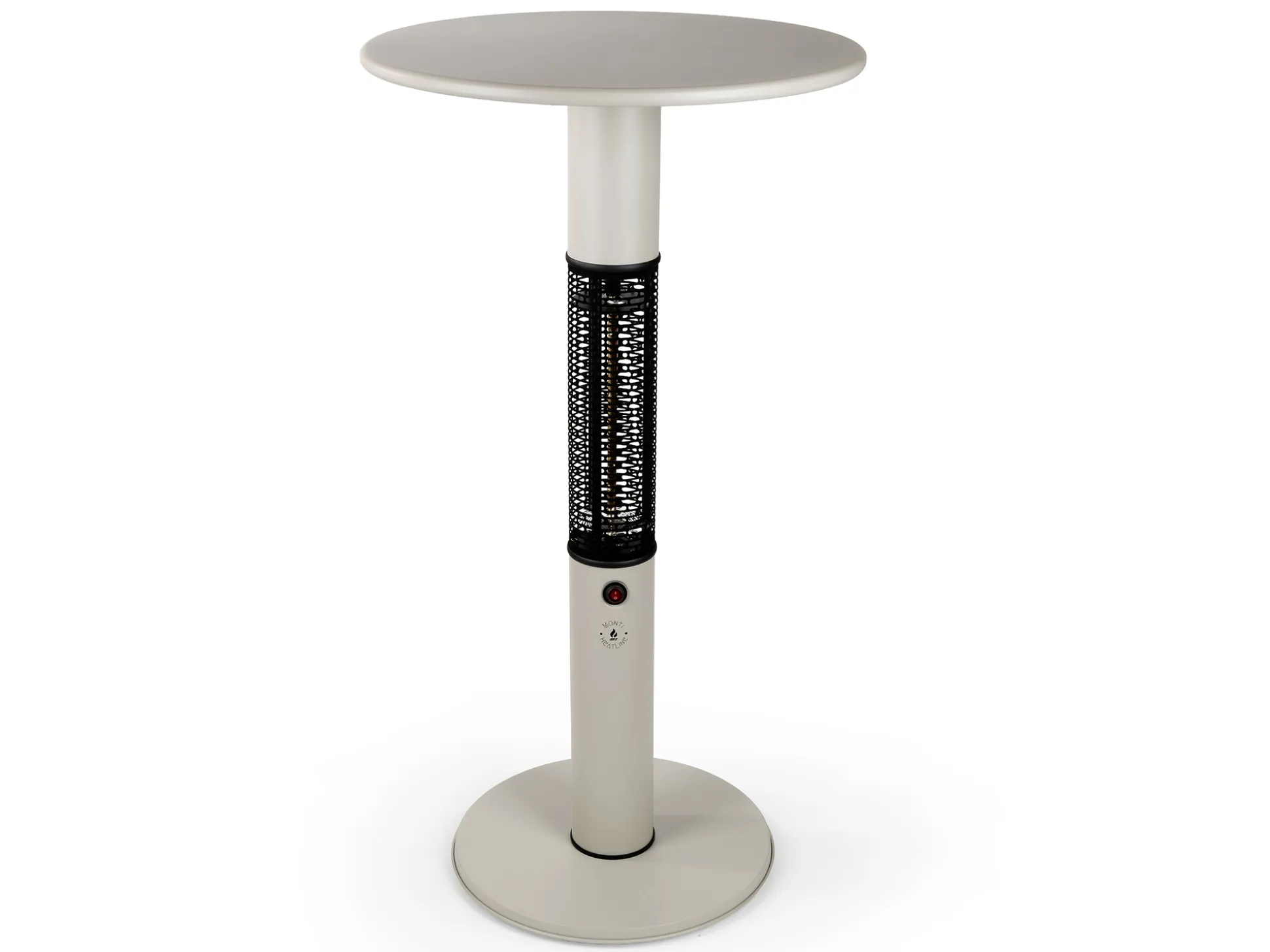 Monti HeatLine Vibe bartafel met terrasverwarmer 1500W ø60cm (h: 110cm)