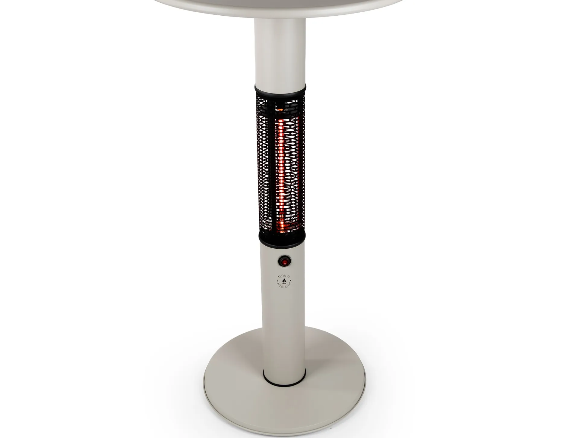 Monti HeatLine Vibe bartafel met terrasverwarmer 1500W ø60cm (h: 110cm)