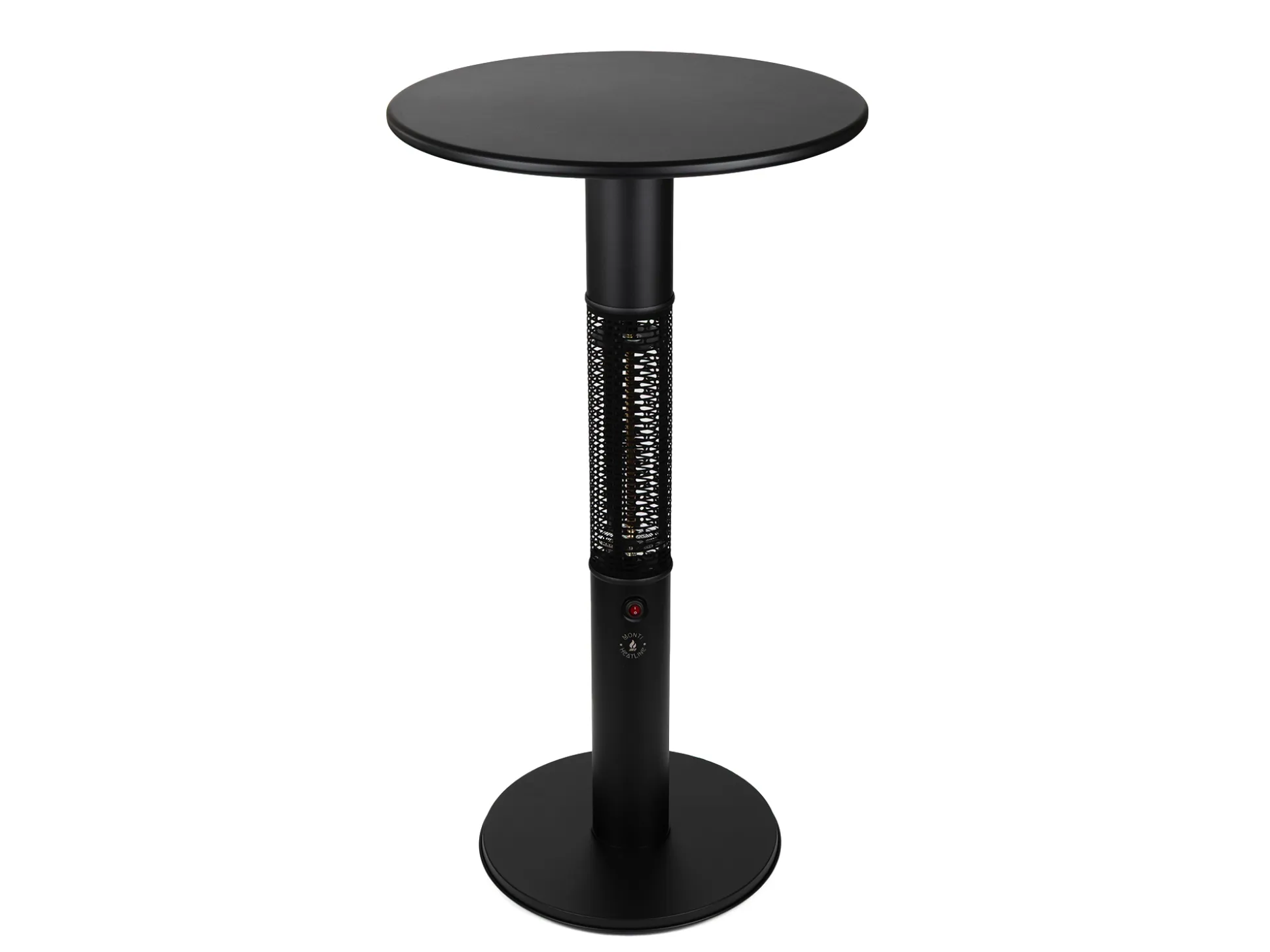 Monti HeatLine Vibe bartafel met terrasverwarmer 1500W ø60cm (h: 110cm)