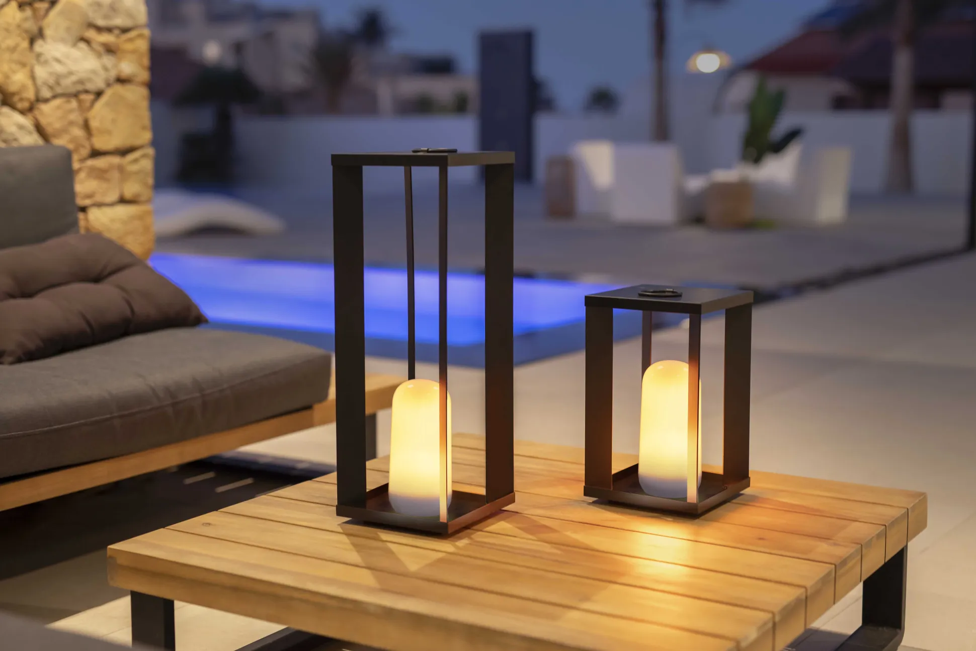 New Garden Siroco lantaarn led oplaadbaar dimbaar ø 18cm (h: 30cm)