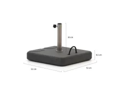 Parasolvoet 45kg beton verrijdbaar