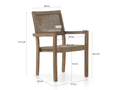 ROUGH-Batang Rope/ROUGH-X 200cm dining tuinset 5-delig stapelbaar