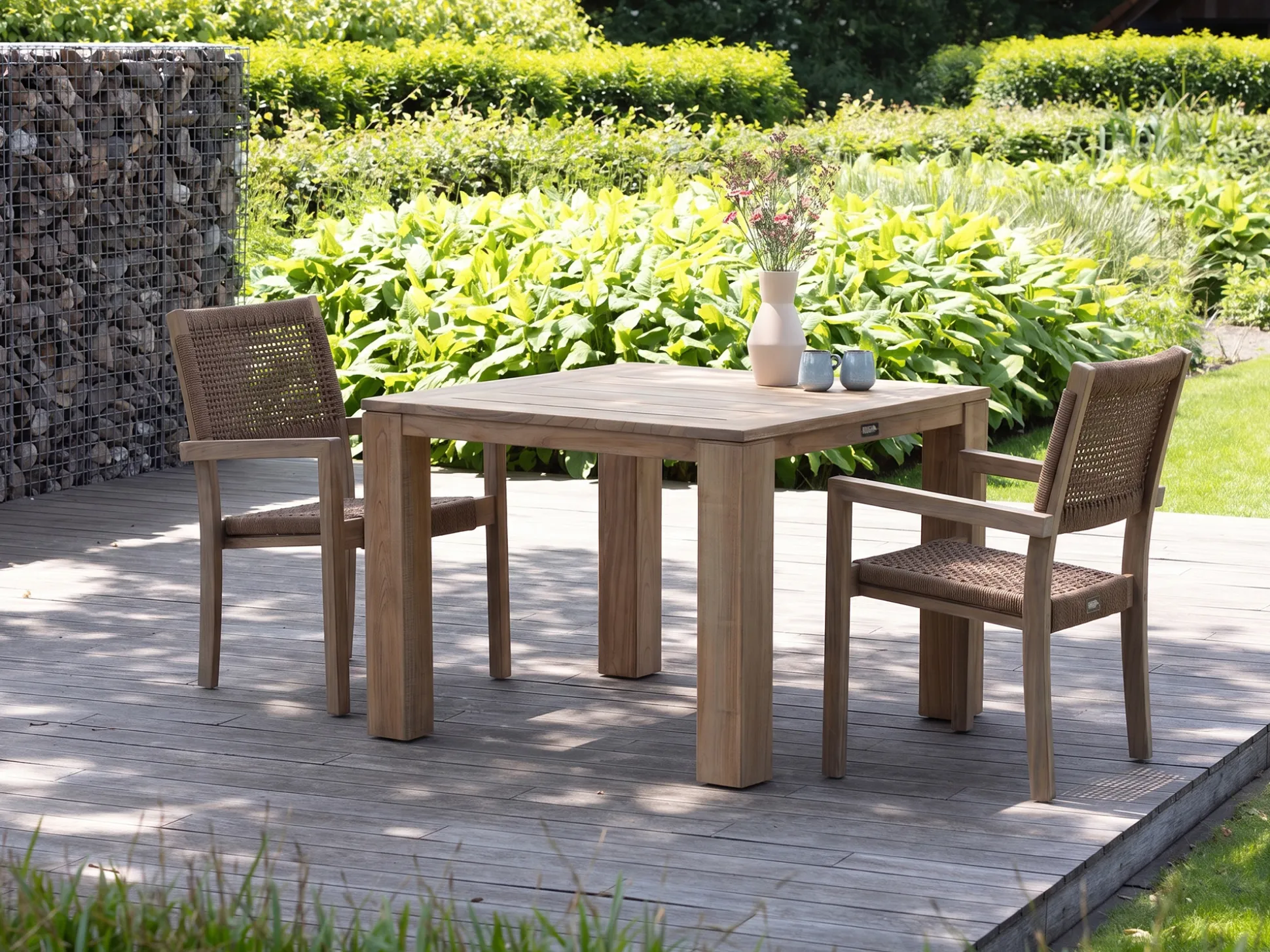 ROUGH-Batang Rope/ROUGH-X 100cm dining tuinset 3-delig stapelbaar