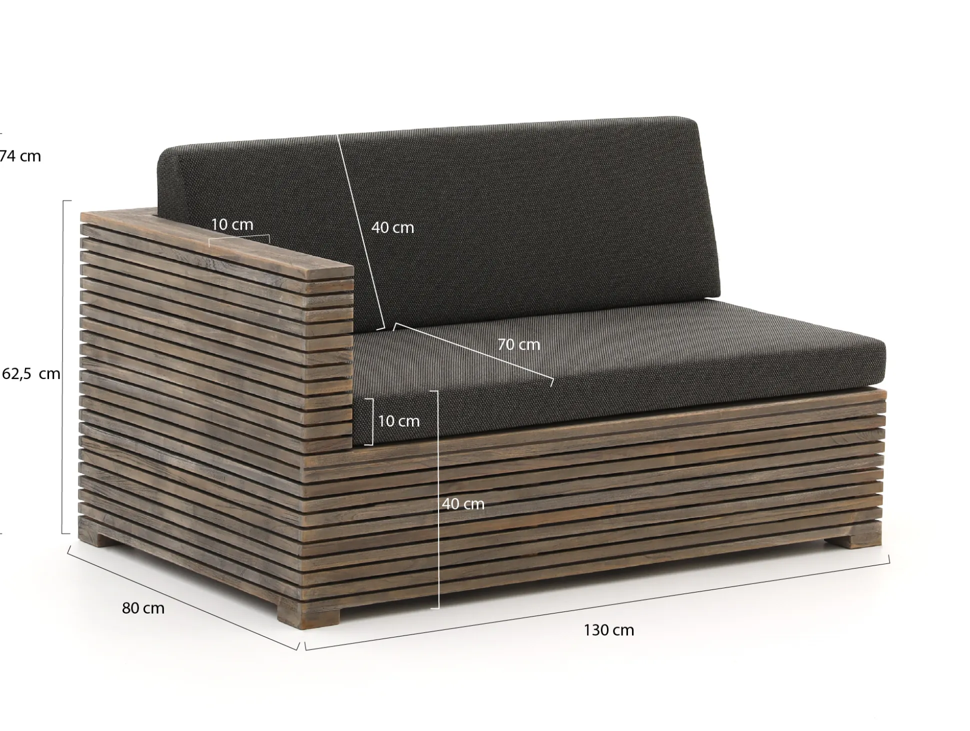 ROUGH-C chaise longue loungeset 3-delig