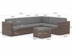 ROUGH-C hoek loungeset 5-delig 6-zits