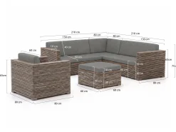 ROUGH-C hoek loungeset 5-delig 6-zits