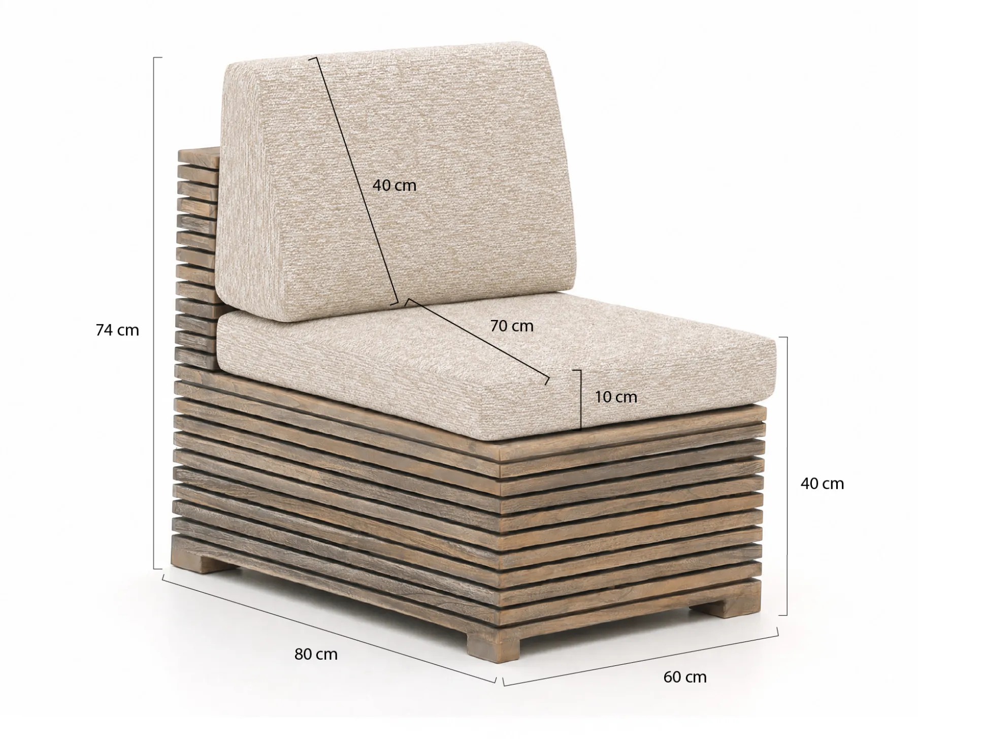 ROUGH-C lounge tussenmodule 60cm