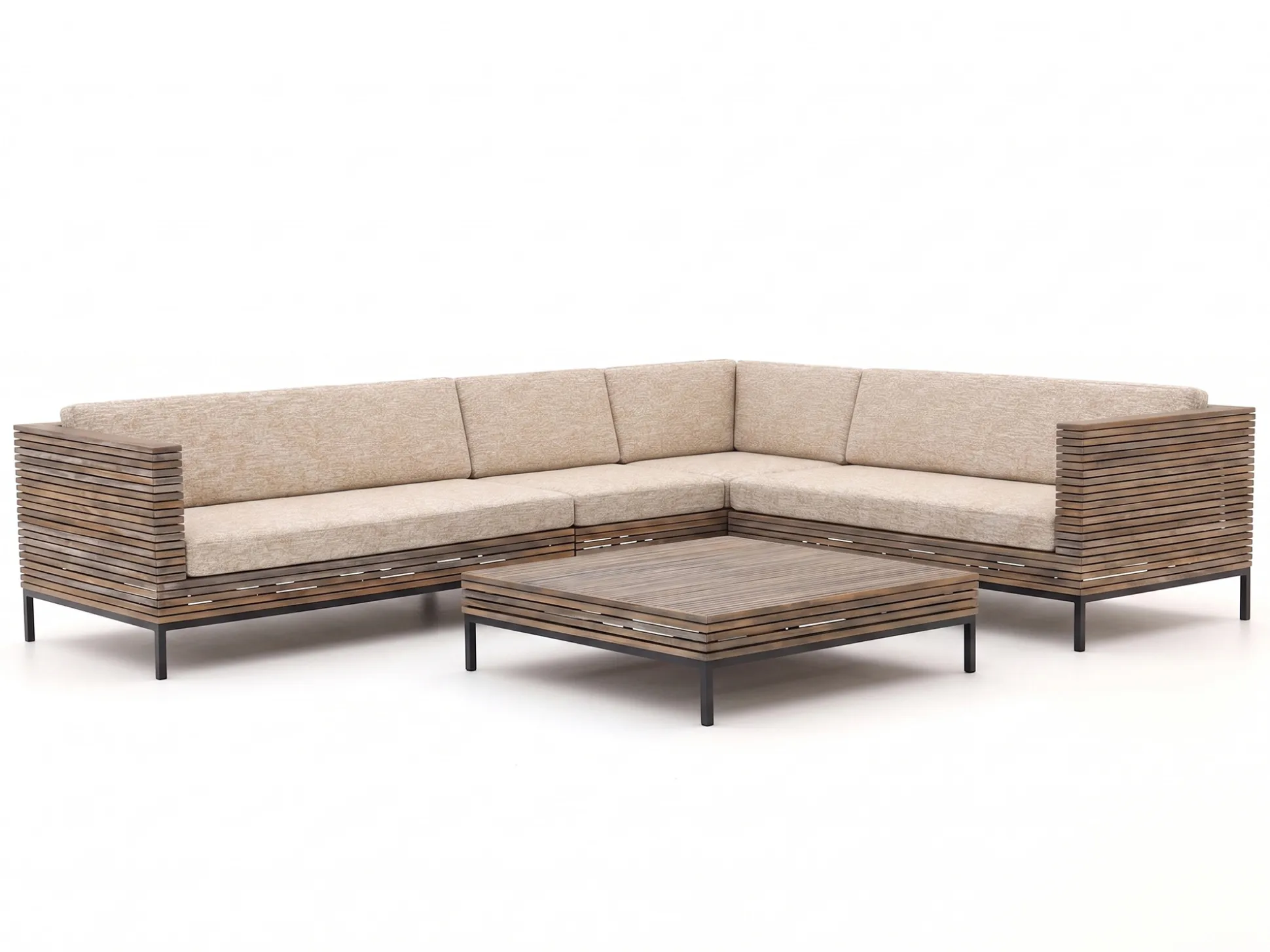 ROUGH-D hoek loungeset 5-delig 6-zits