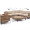 ROUGH-D hoek loungeset 5-delig 6-zits