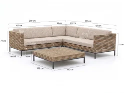 ROUGH-D hoek loungeset 4-delig 5-zits