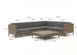 ROUGH-D hoek loungeset 5-delig 6-zits