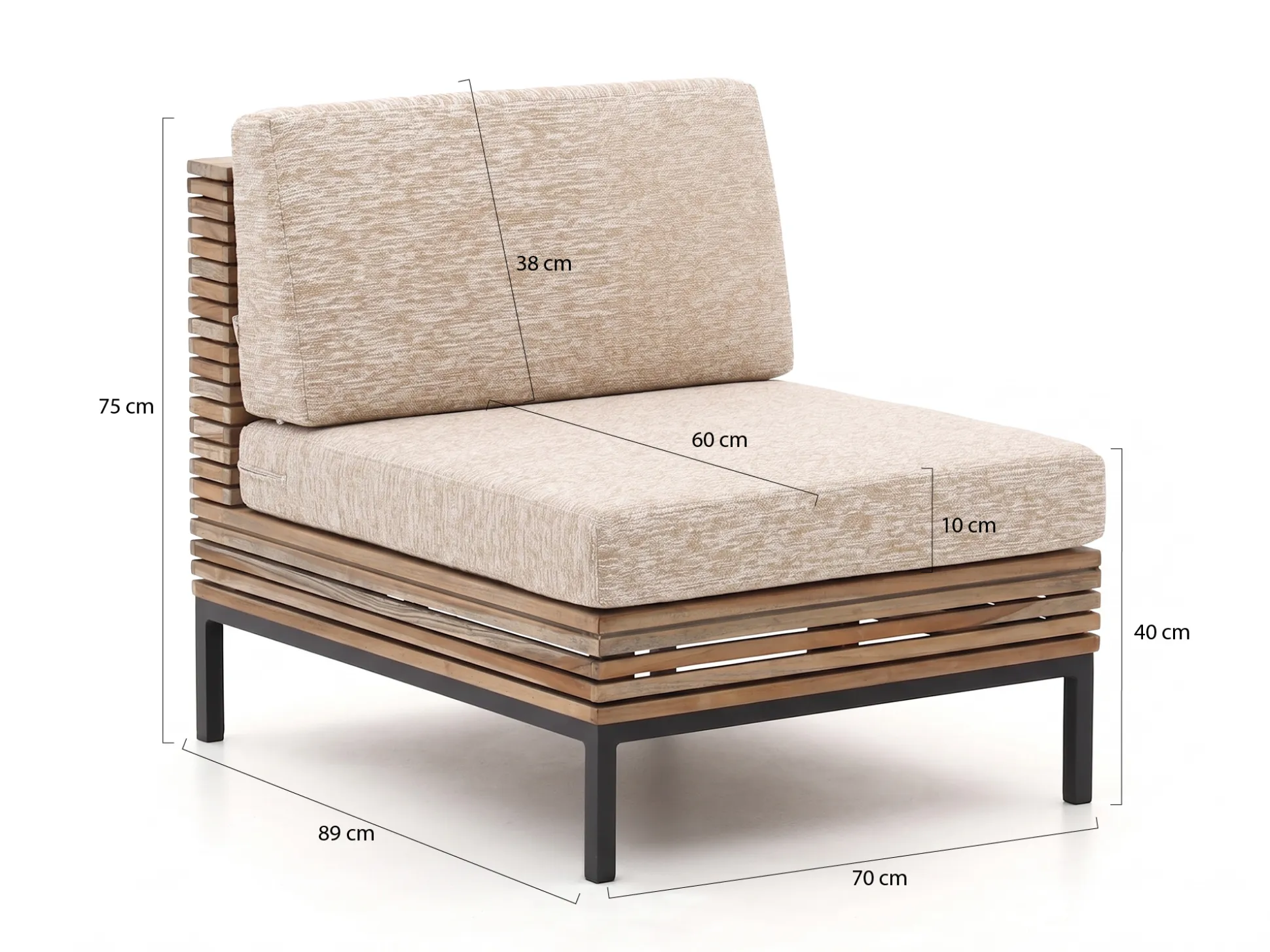 ROUGH-D lounge tussenmodule 70cm