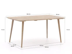 ROUGH-K dining tuintafel 160x90x75cm