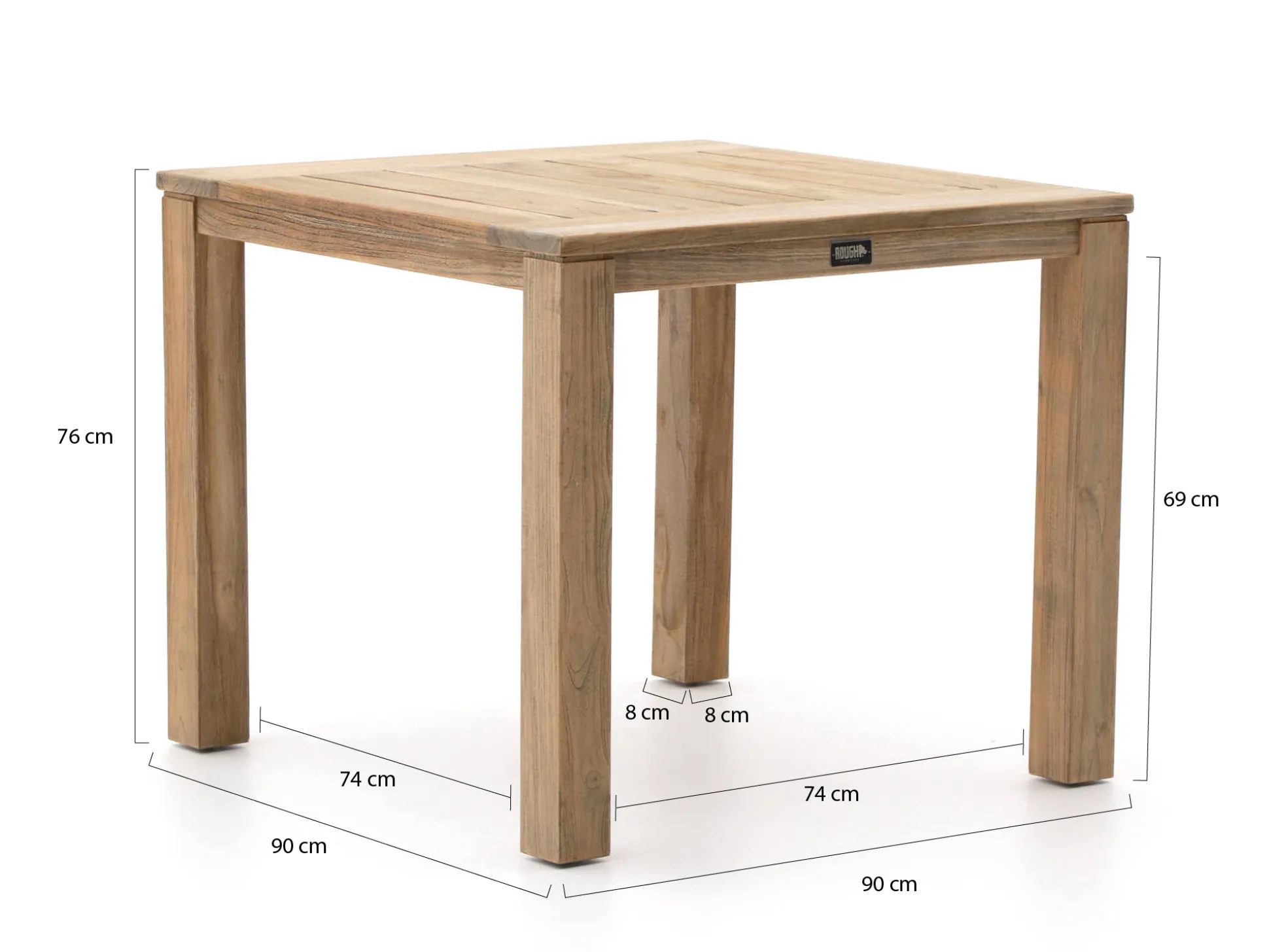 ROUGH-L Rope/ROUGH-S 90cm dining tuinset 3-delig stapelbaar