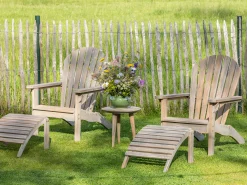 ROUGH-S Adirondack lounge tuinstoel met voetenbank