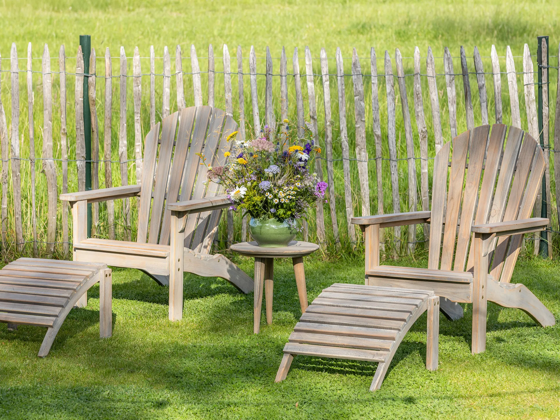 ROUGH-S Adirondack lounge tuinstoel met voetenbank