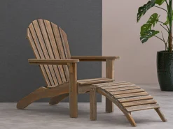ROUGH-S Adirondack lounge tuinstoel met voetenbank