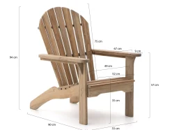 ROUGH-S Adirondack lounge tuinstoel met voetenbank