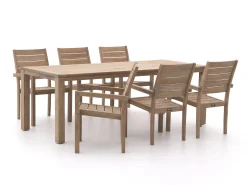 ROUGH-S 220cm dining tuinset 7-delig stapelbaar