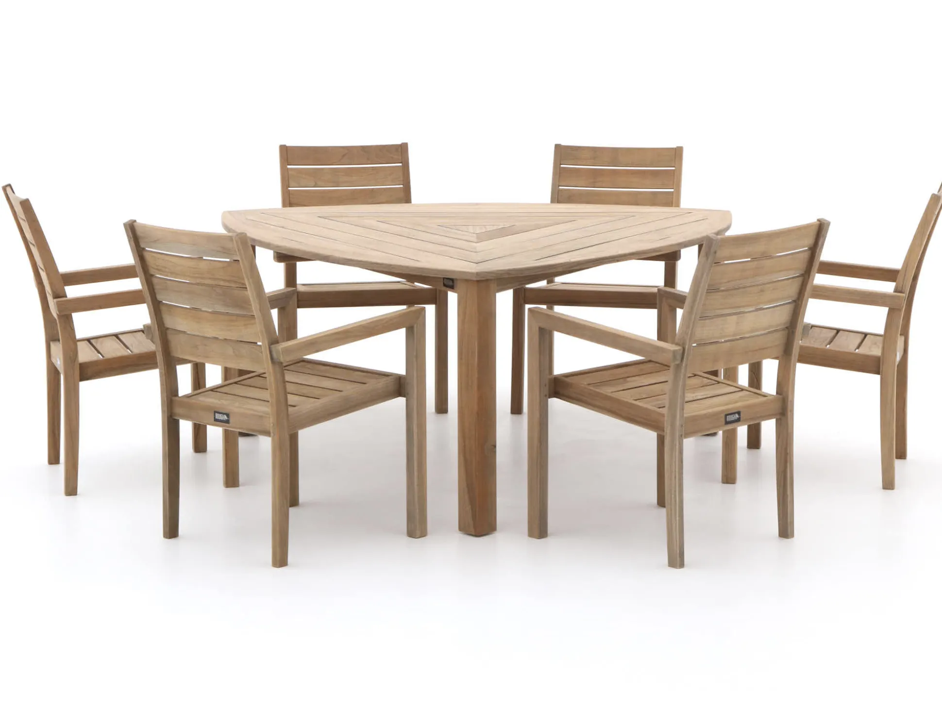 ROUGH-S 170cm dining tuinset 7-delig stapelbaar