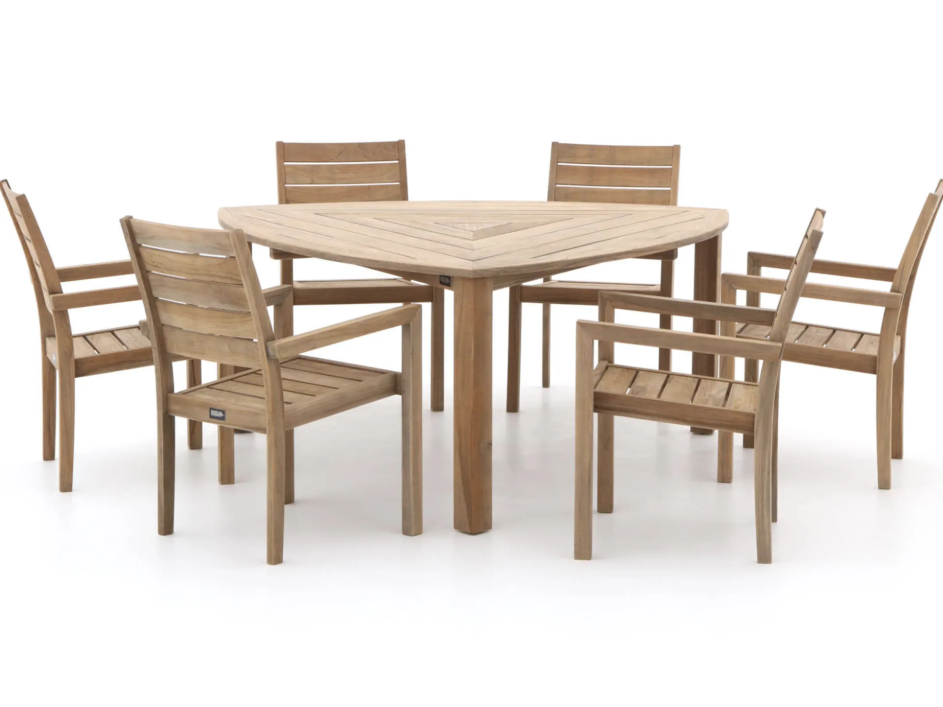ROUGH-S 170cm dining tuinset 7-delig stapelbaar