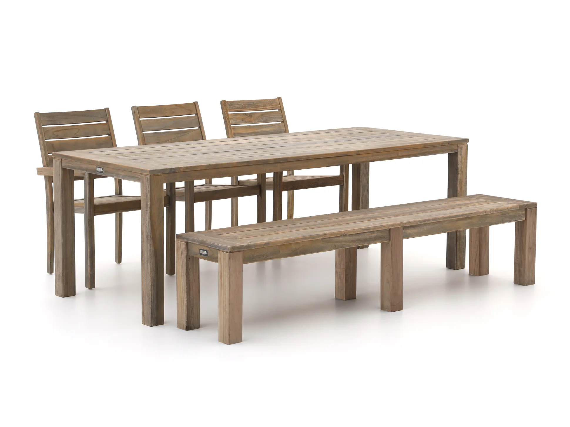 ROUGH-S 220cm dining tuinset met bank 5-delig stapelbaar