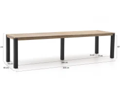 ROUGH-S dining tuintafel 300x90x76cm