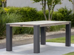 ROUGH-S/ROUGH-X 180cm dining tuinset met bank 4-delig stapelbaar