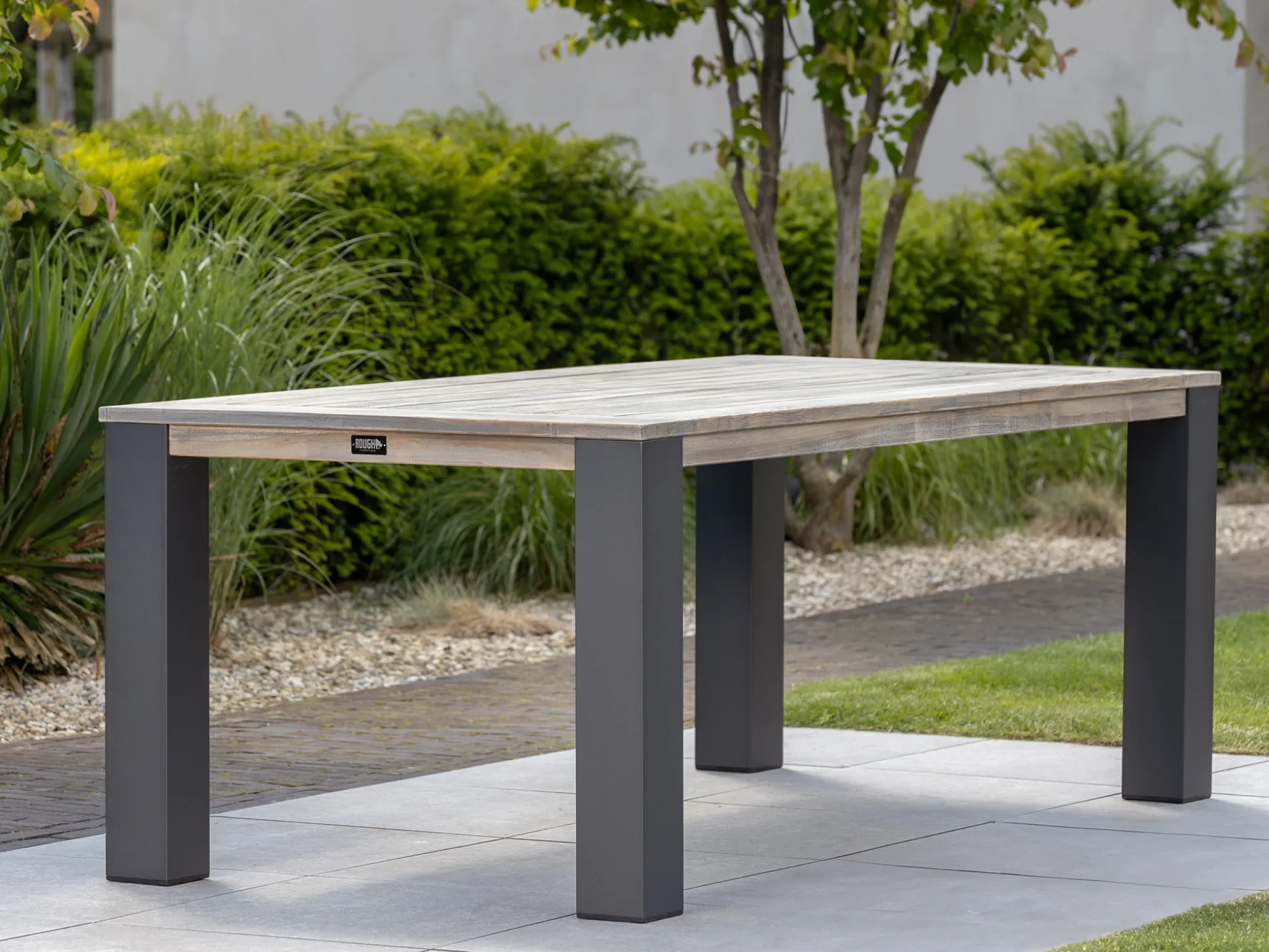 ROUGH-S/ROUGH-X 180cm dining tuinset met bank 4-delig stapelbaar