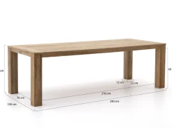 ROUGH-S/ROUGH-X 240cm dining tuinset 7-delig stapelbaar