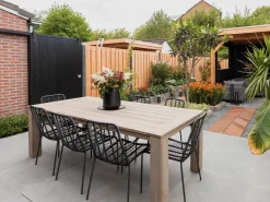 ROUGH-S/ROUGH-X 200cm dining tuinset 5-delig stapelbaar
