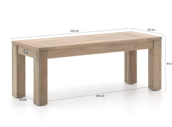 ROUGH-S/ROUGH-X 180cm dining tuinset met bank 4-delig stapelbaar