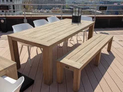 ROUGH-S/ROUGH-X 180cm dining tuinset met bank 4-delig stapelbaar