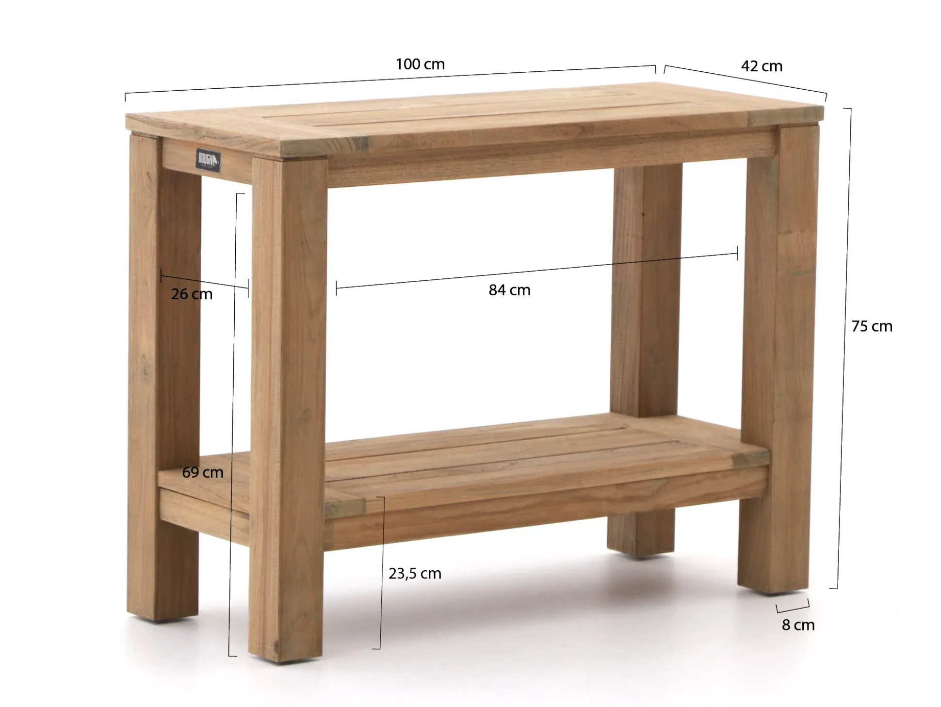 ROUGH-X sidetable 100x42x75cm