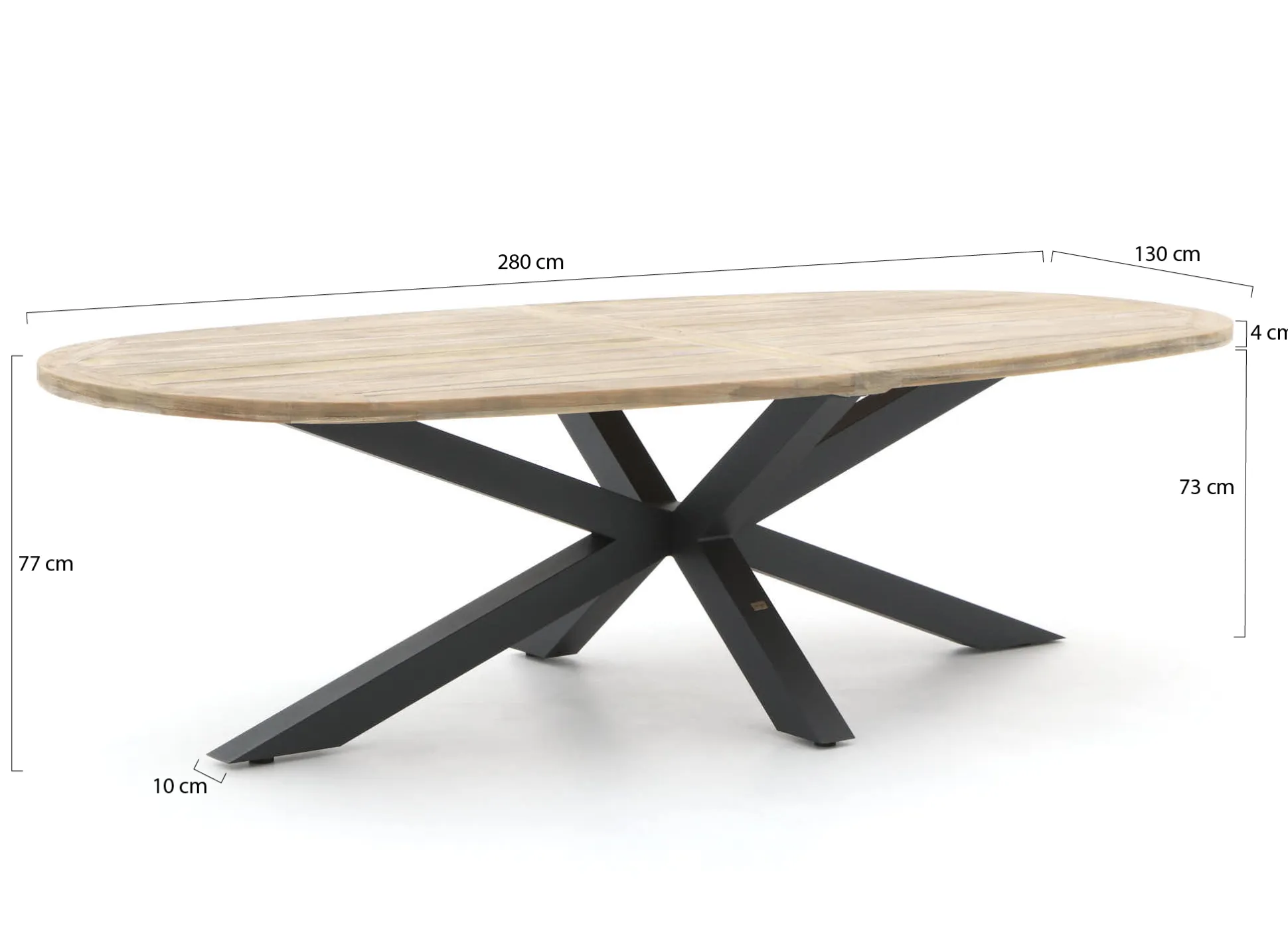 ROUGH-Y Ellips dining tuintafel 280x130cm
