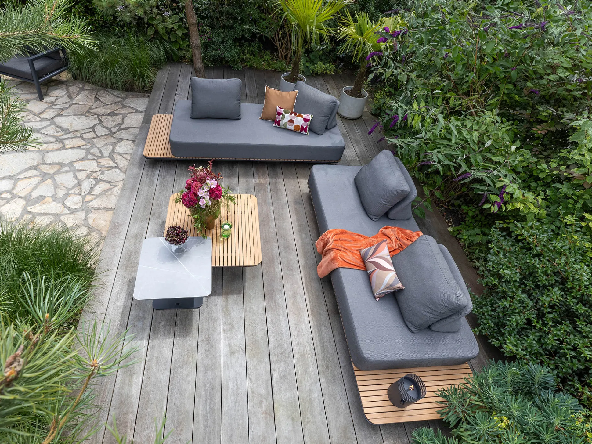 Rugleuning incl. kussen t.b.v. Bellagio San Lupo lounge tuinbank 2-zits links/rechts 253cm