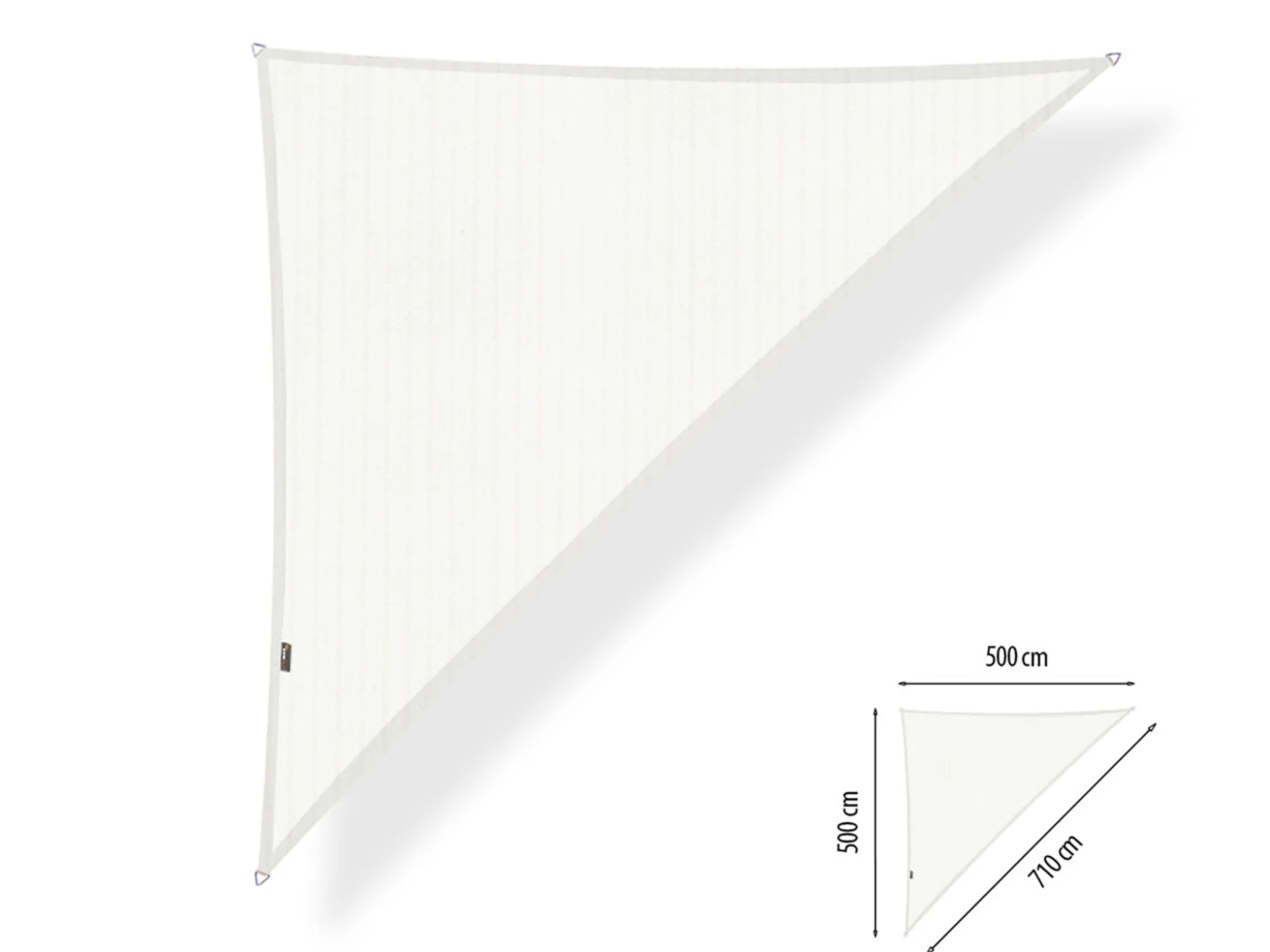 Shadow Comfort schaduwdoek driehoek 90° 500x500x710cm