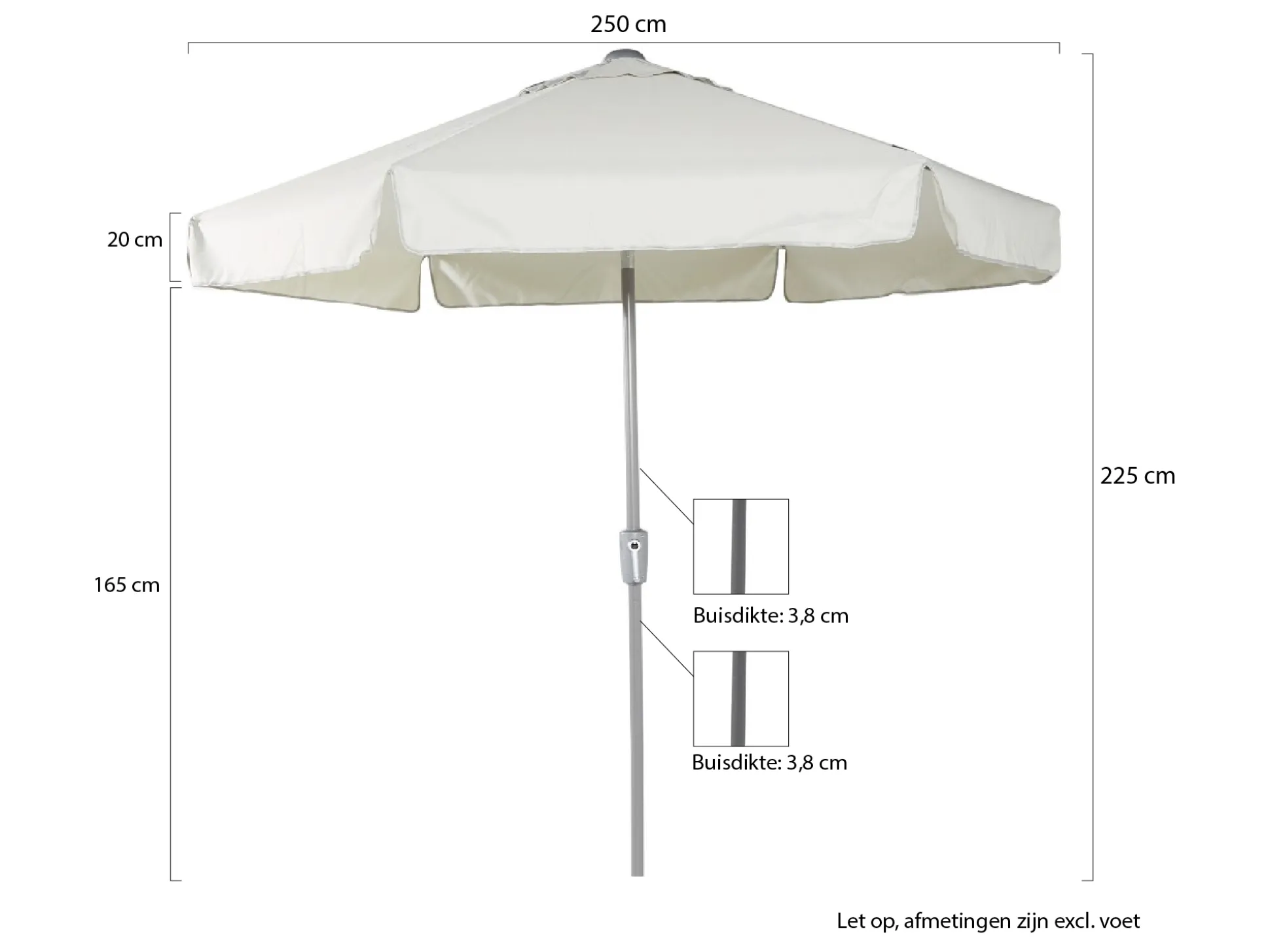 Shadowline Aruba parasol ø 250cm
