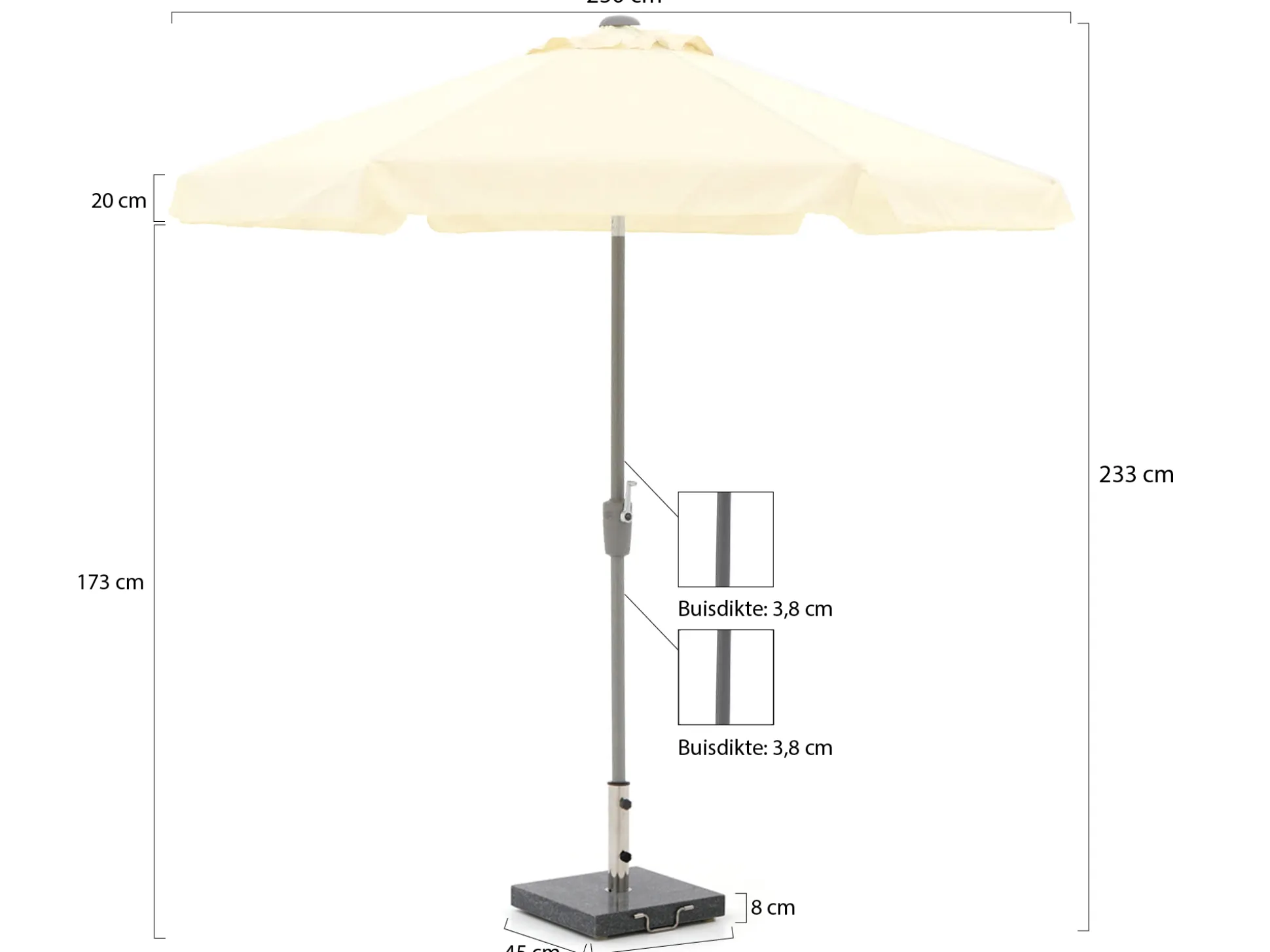 Shadowline Aruba parasol ø 250cm