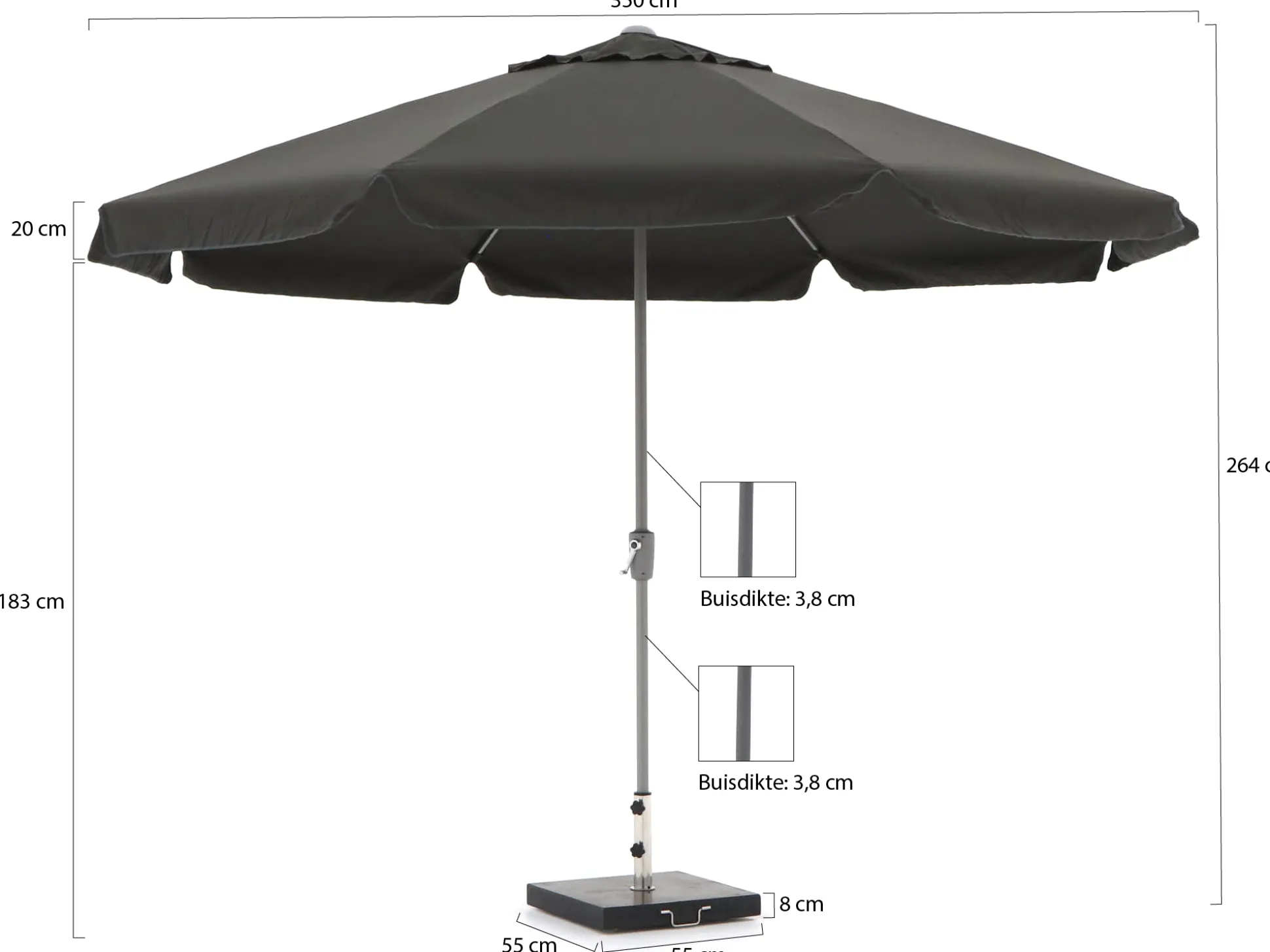 Shadowline Aruba parasol ø 350cm