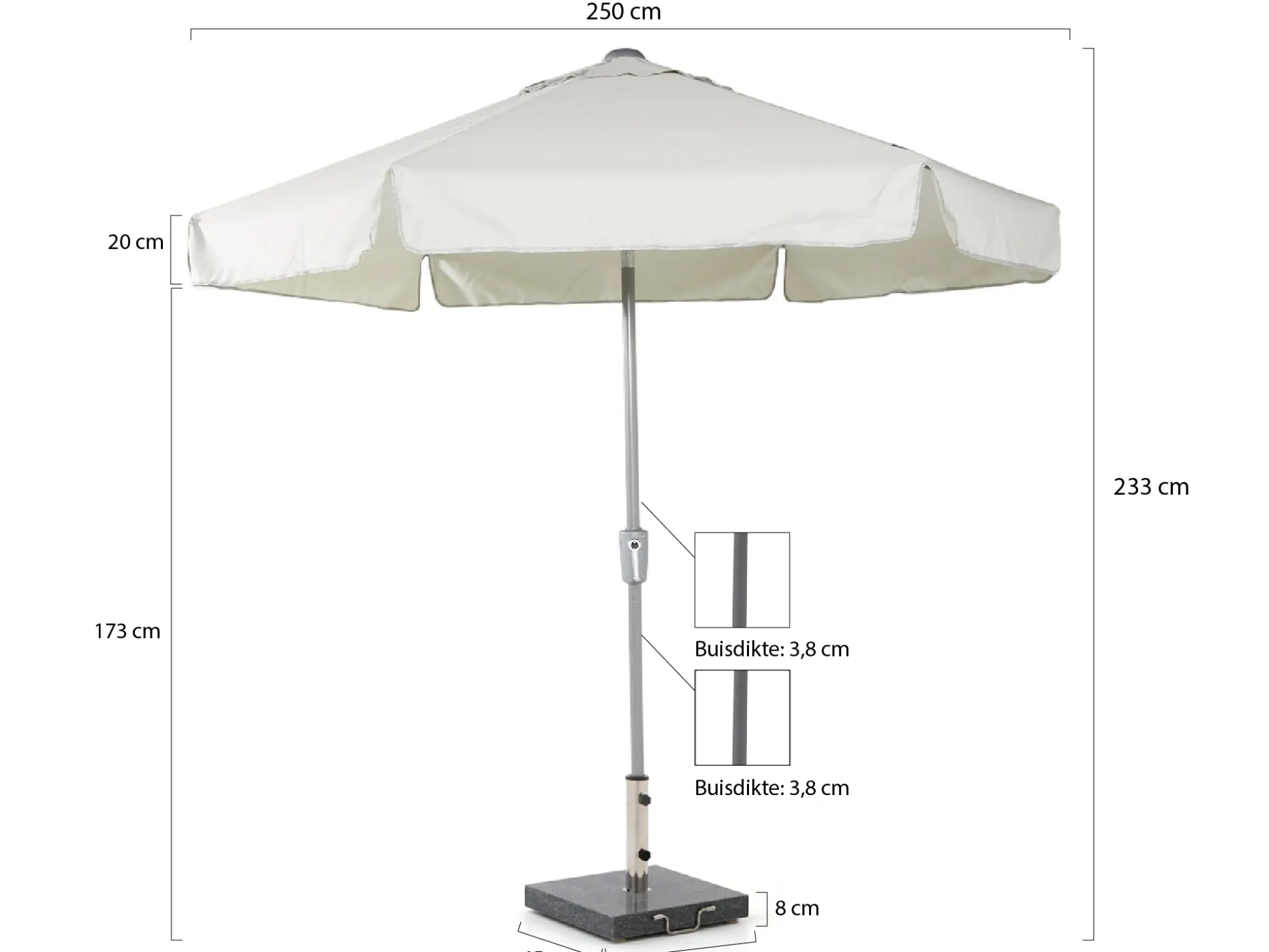 Shadowline Aruba parasol ø 250cm