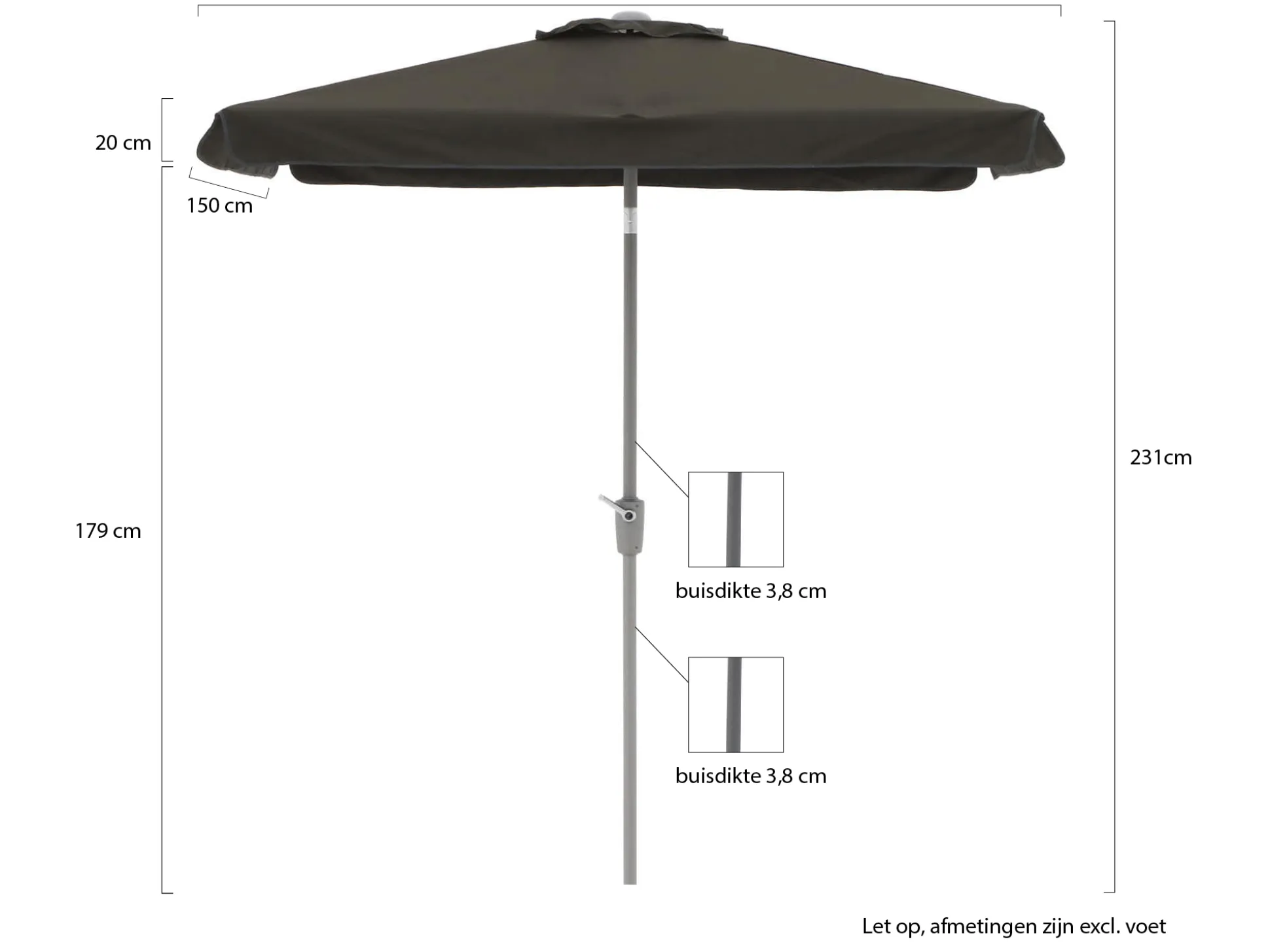 Shadowline Aruba parasol 210x150cm