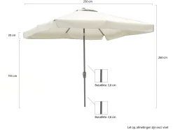 Shadowline Aruba parasol 250x250cm