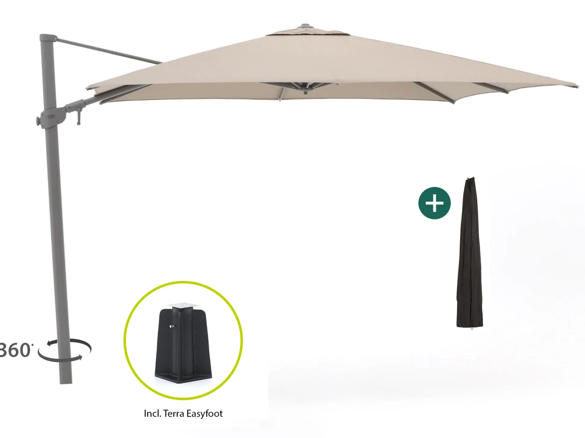 Shadowline Austin zweefparasol 300x300cm