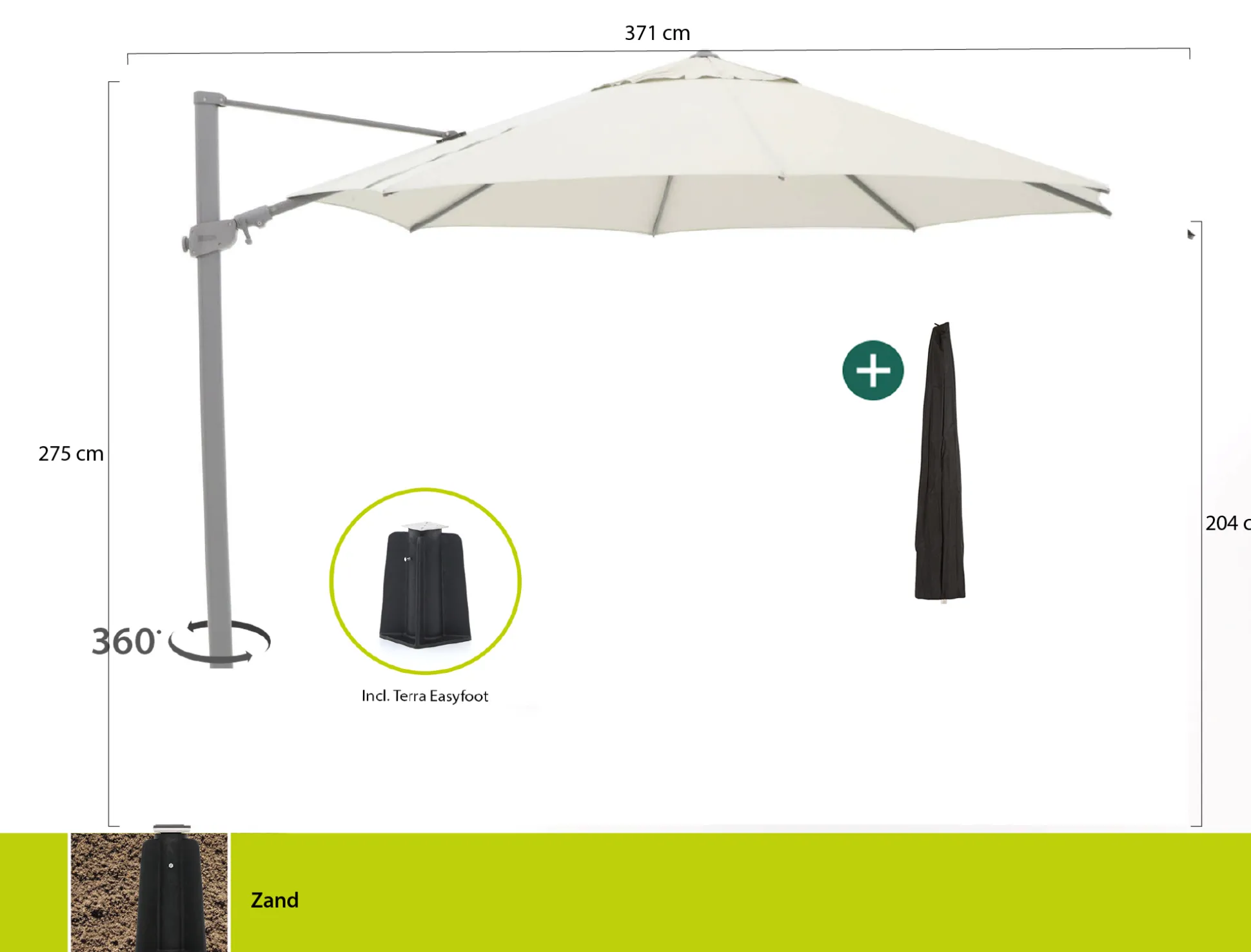 Shadowline Austin zweefparasol ø 350cm